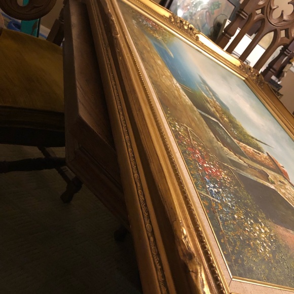 24x36 Rossini Oil Painting Coastal Italian Villa. - Picture 11 of 14